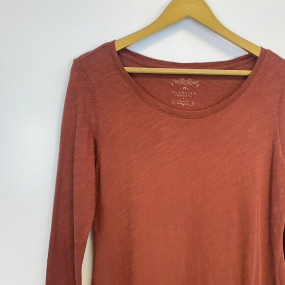 Peruvian Connection Brown Long Sleeve Tunic with Pockets - Picture 9 of 14